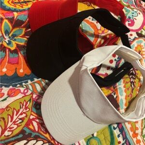 Red, Black, and White Visor Set